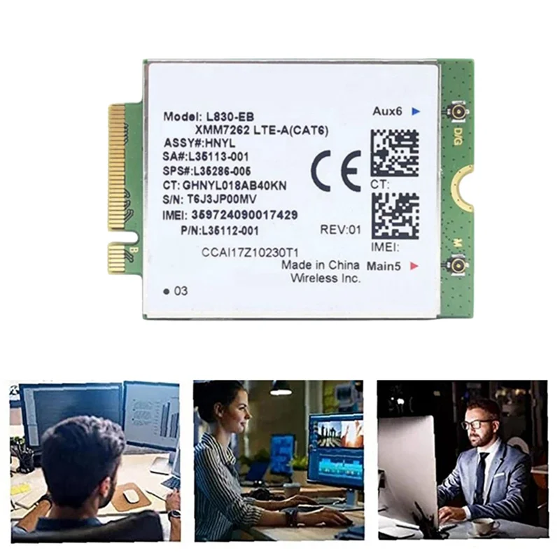 ABSQ-L830-EB XMM7262 محول ل HP 840 846 850 G6 X360- المدمج في 4G وحدة Cad + 2 هوائيات محول لاسلكي 4G