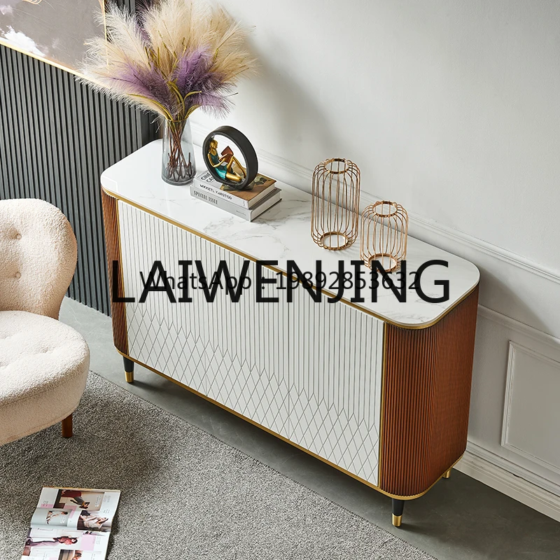 

7ZSPStone Plate Hallway Doorway Shoe Cabinet Modern Minimalist Dining Side Living Room Decoration Hallway against the Wall
