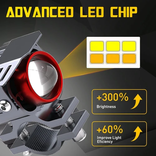 Imagen 2 del producto Erruson 160W 50000LM motocicleta LED foco auxiliar dos tonos motocicleta LED Exterior motocicleta luz ATV Scooter conducción