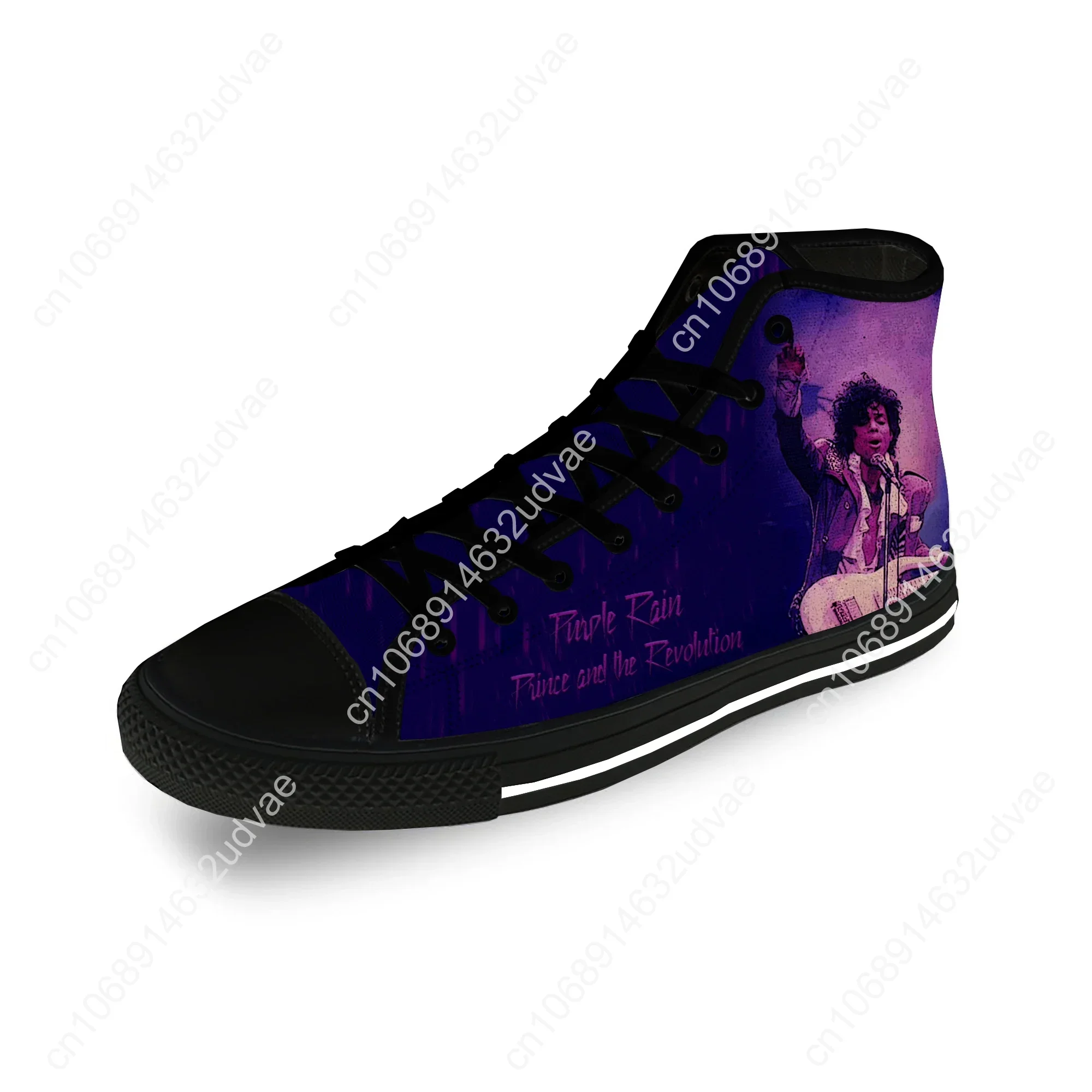 Music Singer Prince Rogers Nelson Purple Rain Casual Cloth 3D Print High Top Canvas Fashion Shoes Men Women Breathable Sneakers
