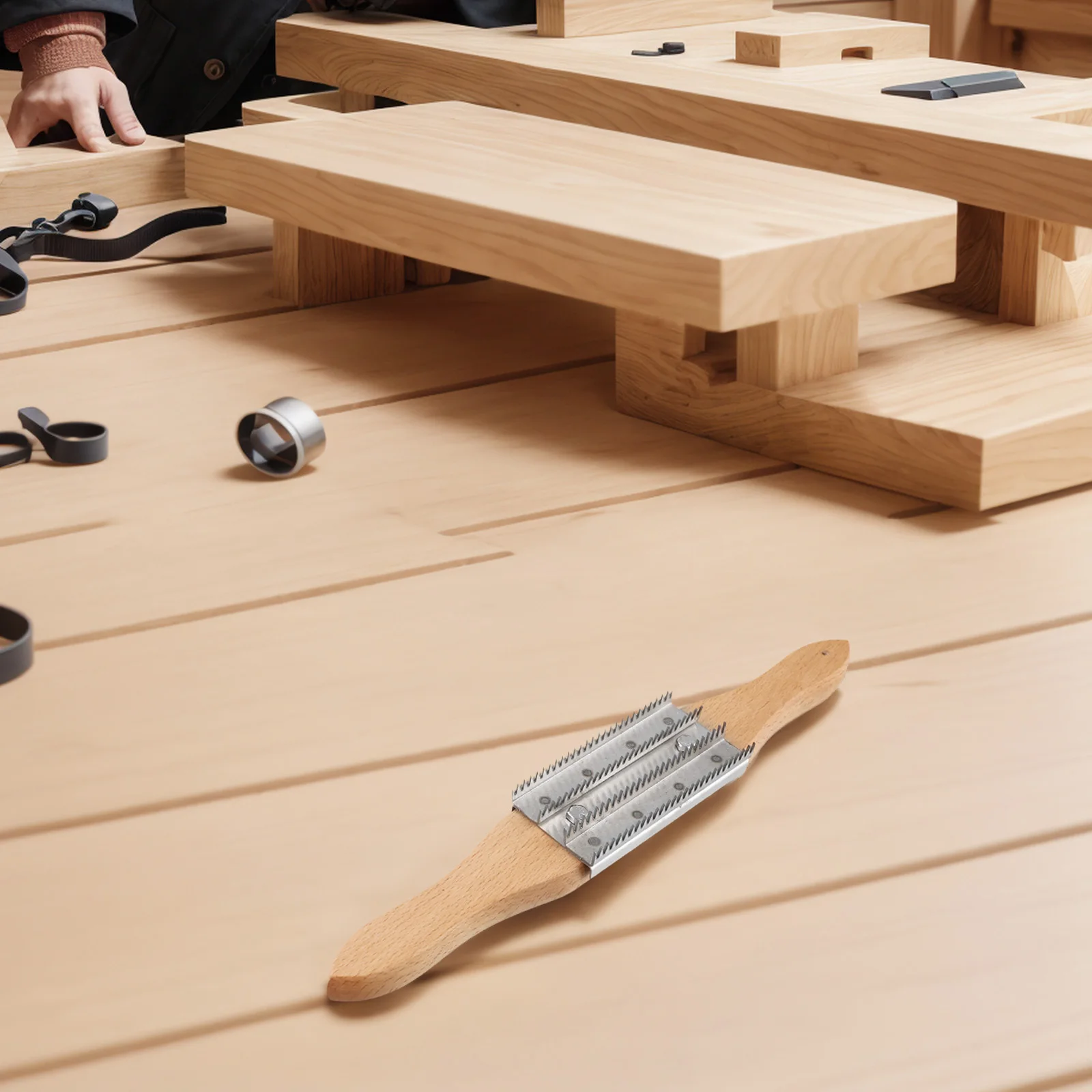 

Beech Wood Handle Rake Buffer Wheel Rake Ergonomic Design Premium Stainless Steel Professional Design For Buffing Wheels