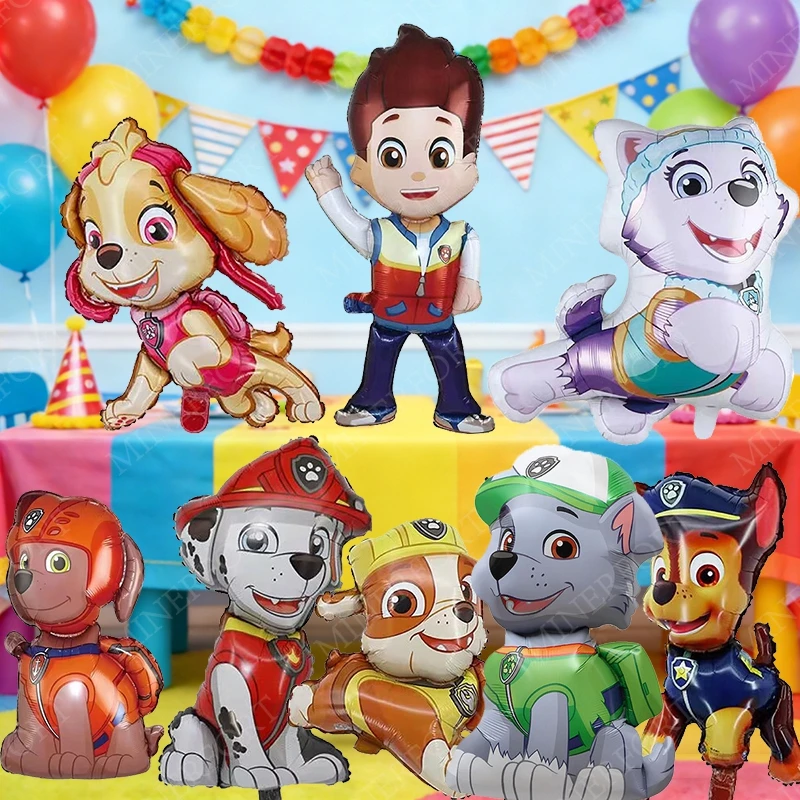 Paw Patrol Themen-Folienballons-Set mit Chase, Skye und anderen Anime-Charakteren für Marshall, Rubble, Rocky, Zuma, Skye, Everest Hunde