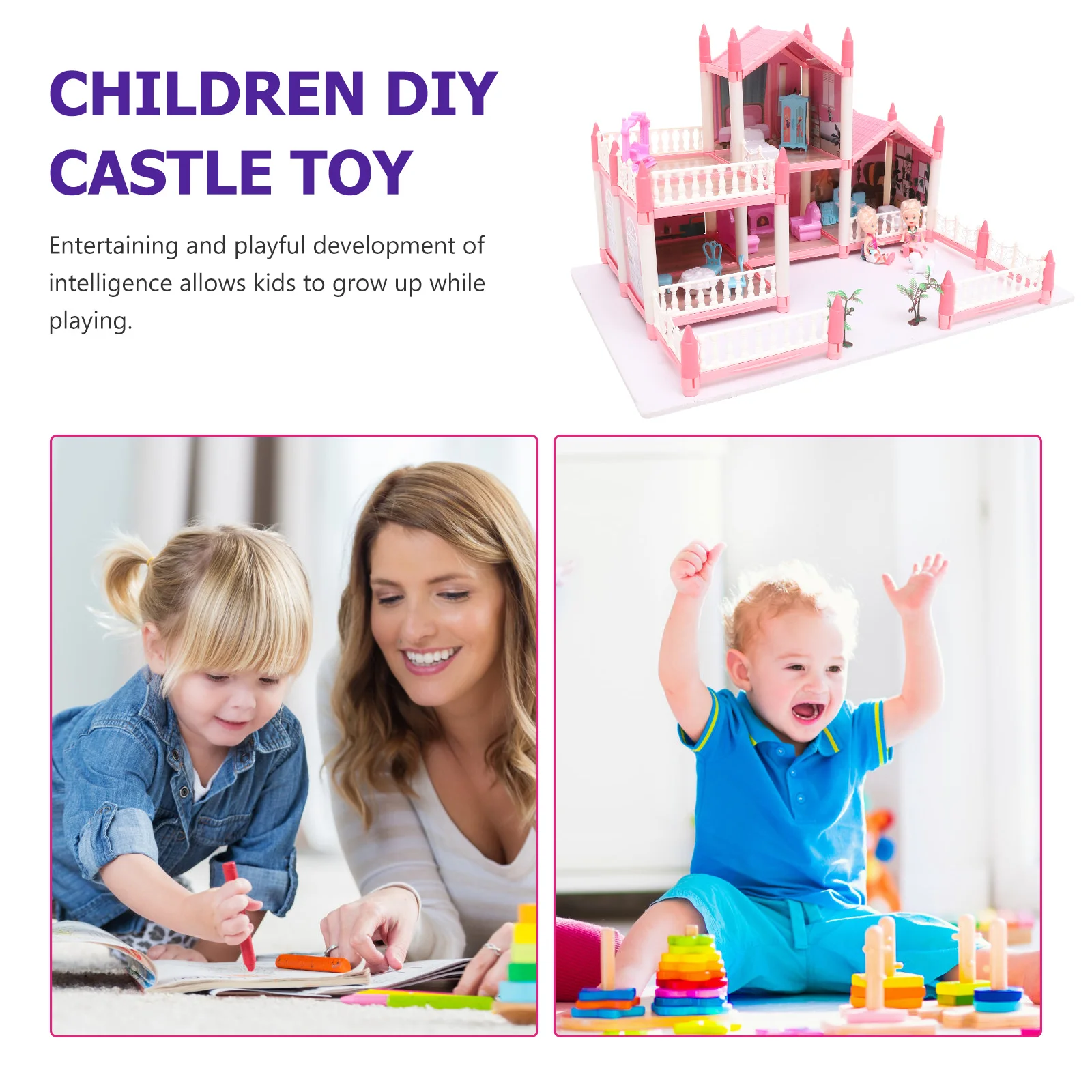 Children's Play House Little Girl Toys 3-year-old Princess Castle Villa DIY Dollhouse Assembled Plastic