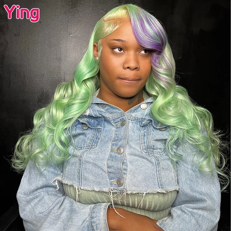 

Ying Hair Body Wave Fruit Green 13x4 Lace Front Human Hair Wigs Brazilian Remy 613 Blonde Wig 13x6 Lace Frontal Wig PrePlucked
