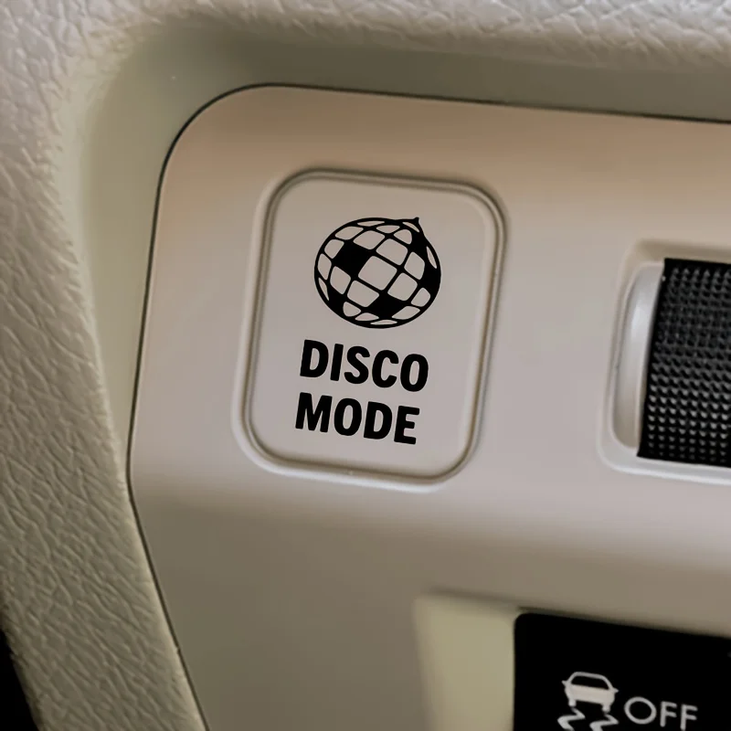8pcs Disco Mode Funny Vinyl Sticker, Mini Button Decal For Car Interior Modification
