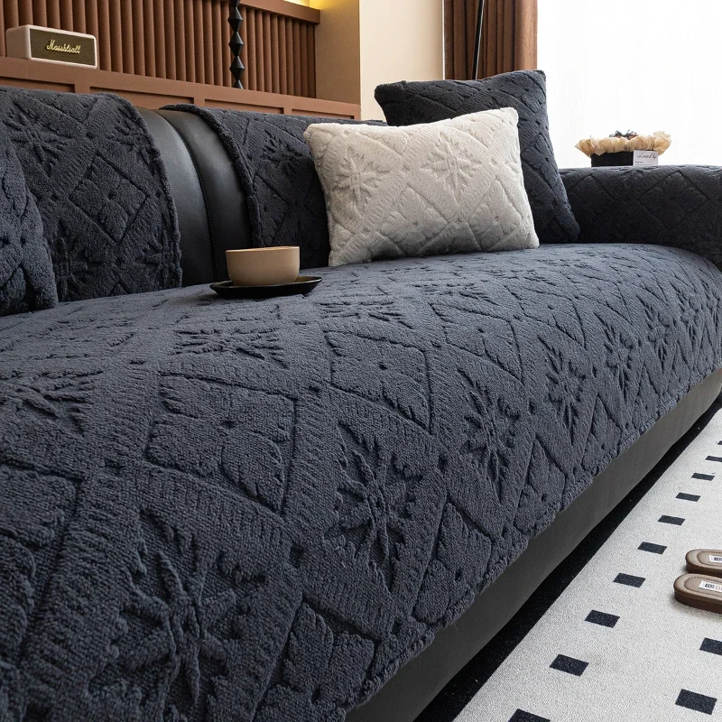 

Autumn Winter Sofa Cushion Light Luxury Advanced Sense Plush Cushion 2025 New Four Season Universal Sofa Cover Backrest Towel