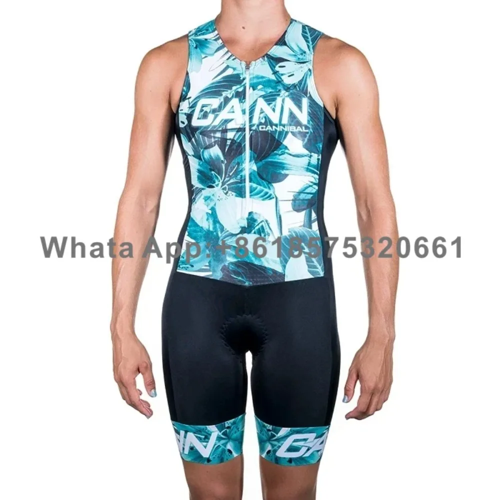 

Pro Team Women Triathlon Cycling Jersey Sleeveless Skinsuit Jumpsuit Set Maillot Ropa Ciclismo Bike Race Clothes 2021