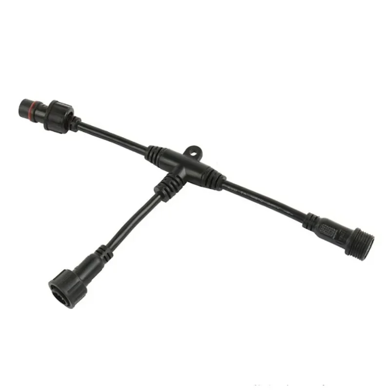 T-shaped waterproof connector with data cable and power cable for Light Emitting Diode Pixel Bar and Light Emitting Diode