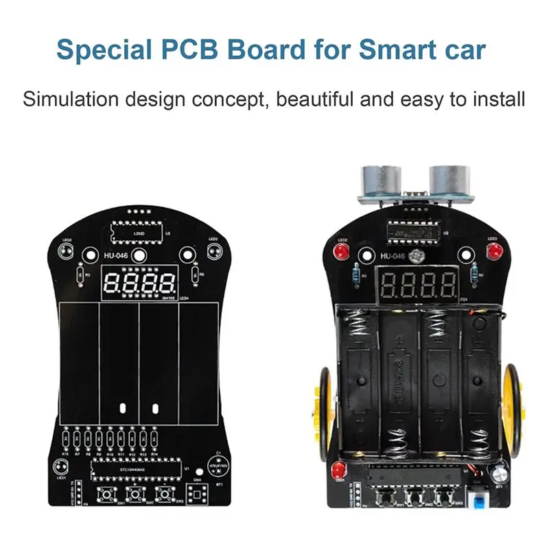 B24C-스마트 카트 DIY 납땜 연습 키트 소형 자동차 로봇 초음파 거리 측정 자동차 납땜 키트
