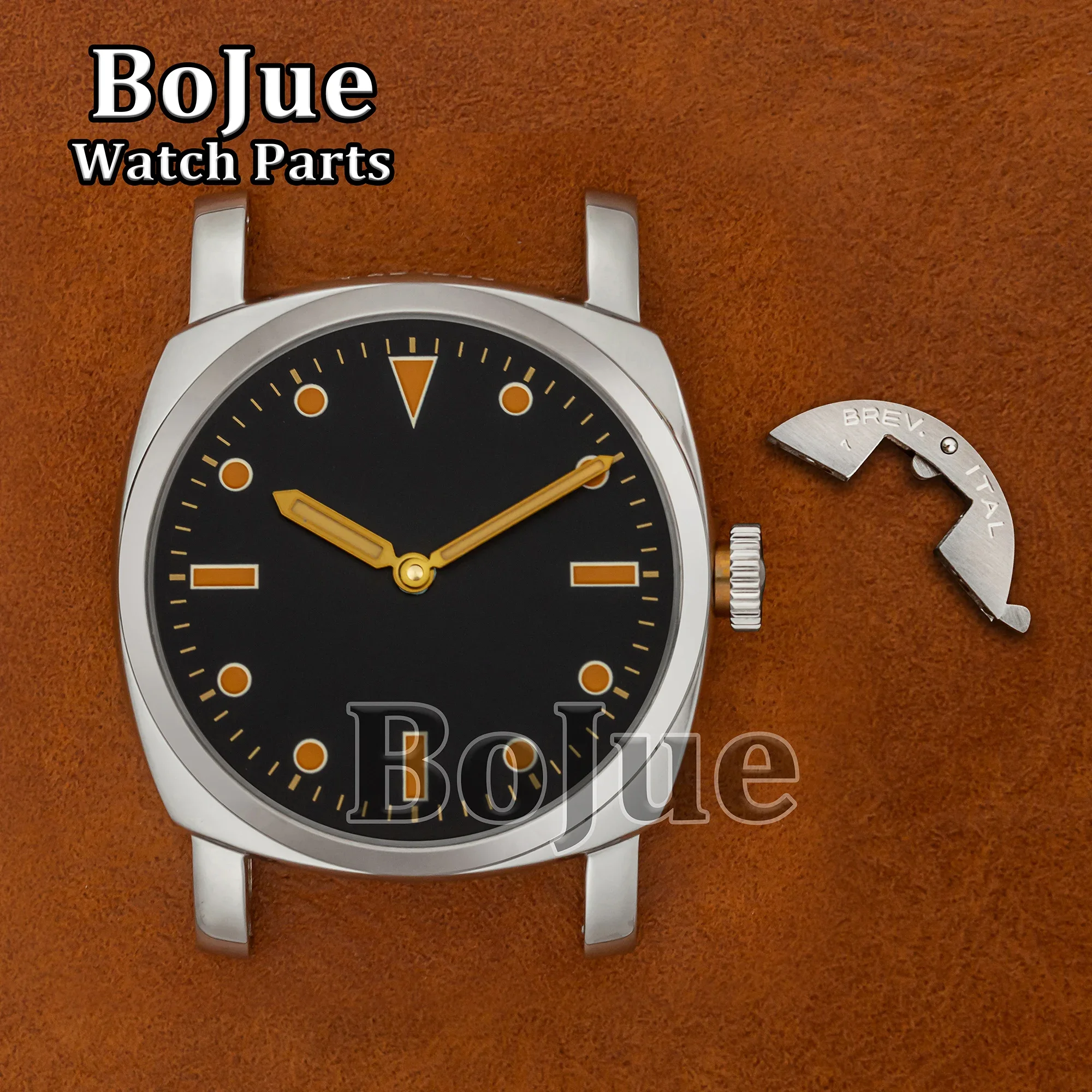 47mm Retro Case PAM Vintage Case 39mm Dial Hands Stainless Steel for 6152 ETA 6497/6498 ST3600 Mechanical Movement Accessories