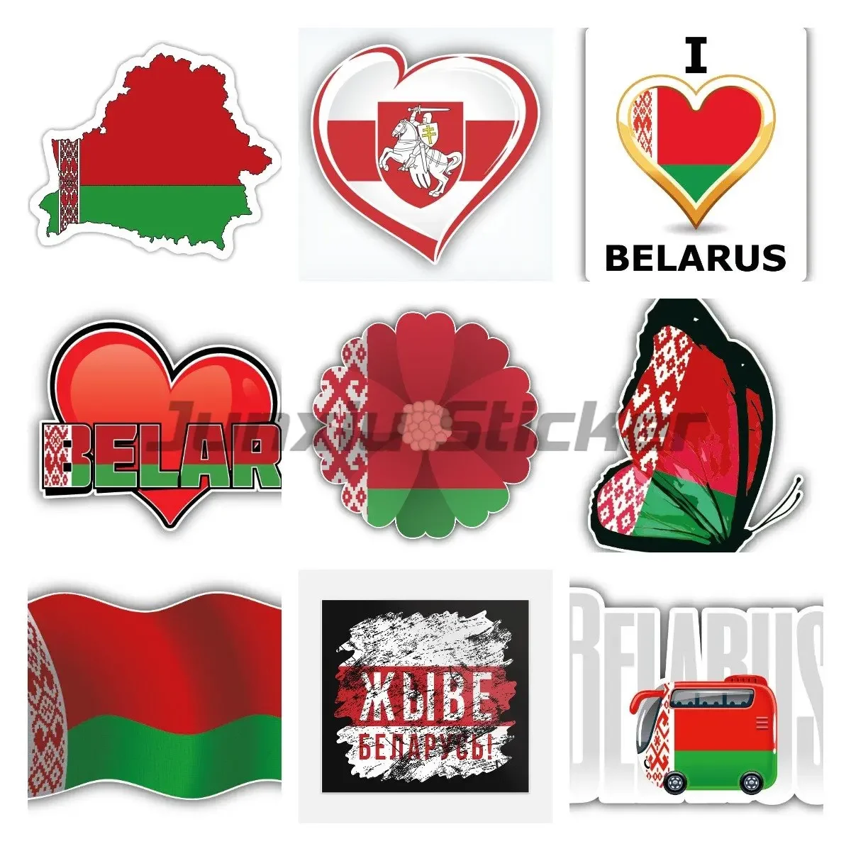 

Эмблема национального флага Беларуси, креативный дизайн, наклейки для мотоцикла, автомобиля, наклейка, автомобильные аксессуары, украшение, качество печати