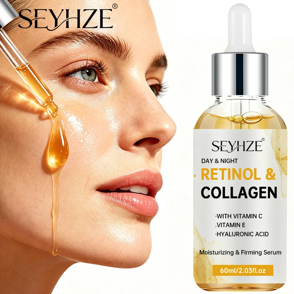 SEYHZE Retinol & Collagen Facial Serum, Korean Skincare, Contains Collagen, Ceramides, Hyaluronic Acid, Aloe Vera, Brightens Ski