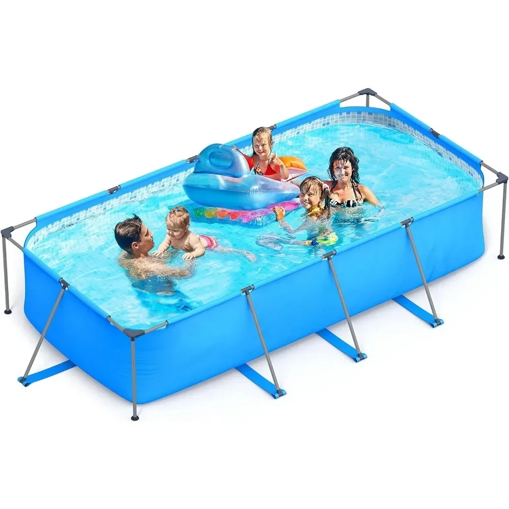 Swimming pool 14 feet x 7 feet x 33 inches metal frame with steel frame, easy to assemble for backyard, garden, and lawn