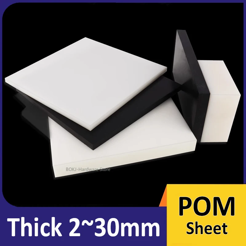 POM-plaat Zwart/wit hard plastic bord Polyoxymethyleenplaat met hoge sterkte 100 mm ~ 300 mm