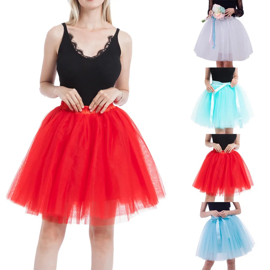 New High Quality Pleated Gauze Short Skirt Adult Tutu Dancing Skirt Female Carnival Festival Costume Tulle  Adult Dancing Skirt