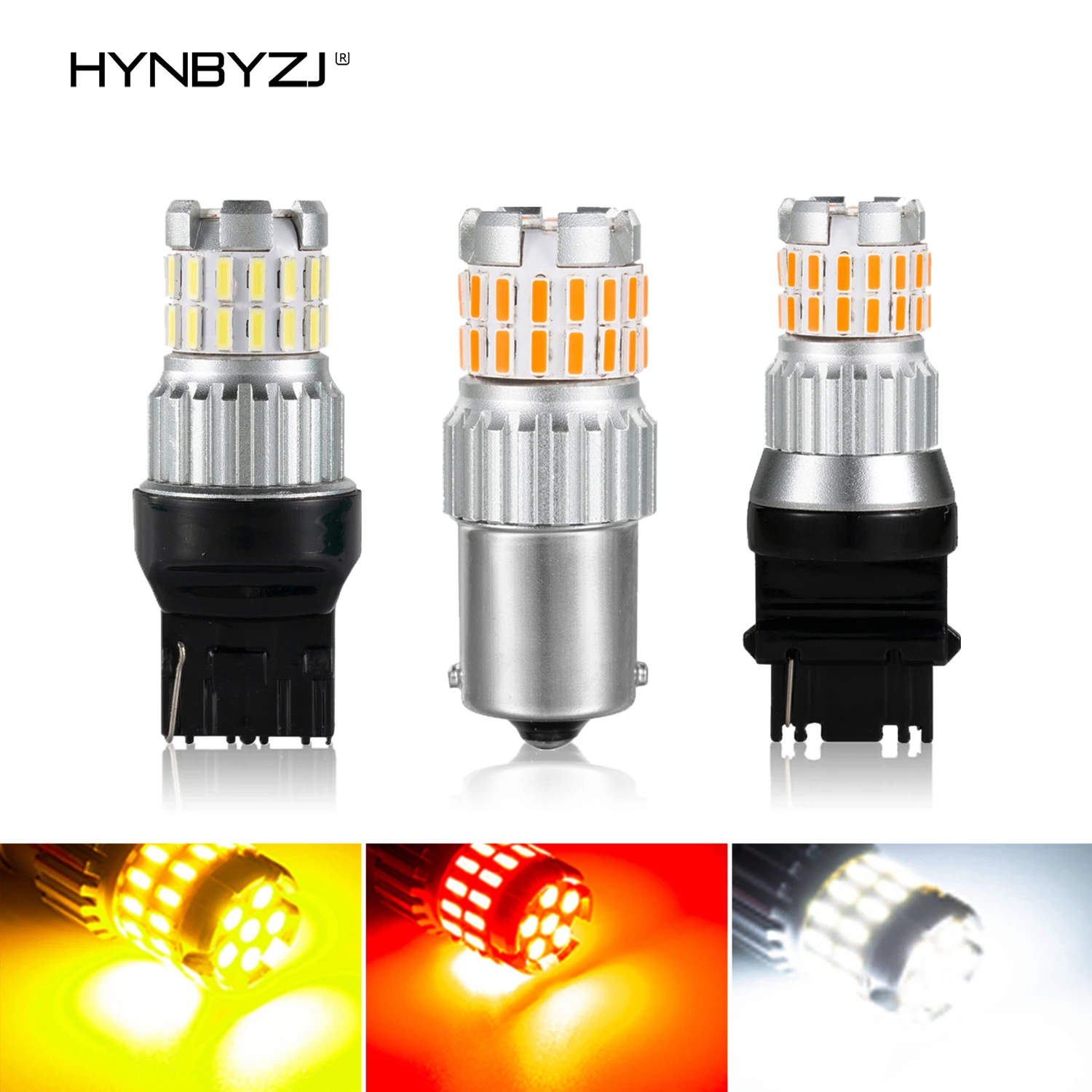 

HYNBYZJ 2Pcs P21W 1156 BA15S Canbus 1157 BAY15D P21/5W 7443 3157 LED Bulbs 1200LM White Yellow Red Brake Lights Reverse Lamp DRL