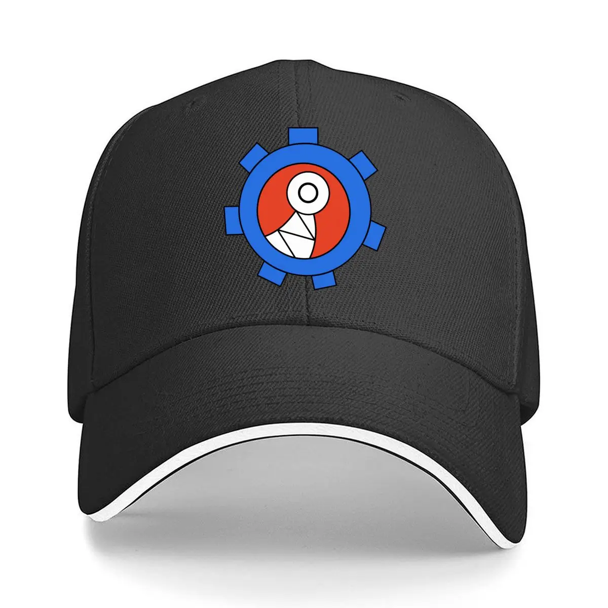 Blue Gear Red Circle Abstract Bird Emblem Sandwich Baseball Cap Outdoor Workouts Sun Hat
