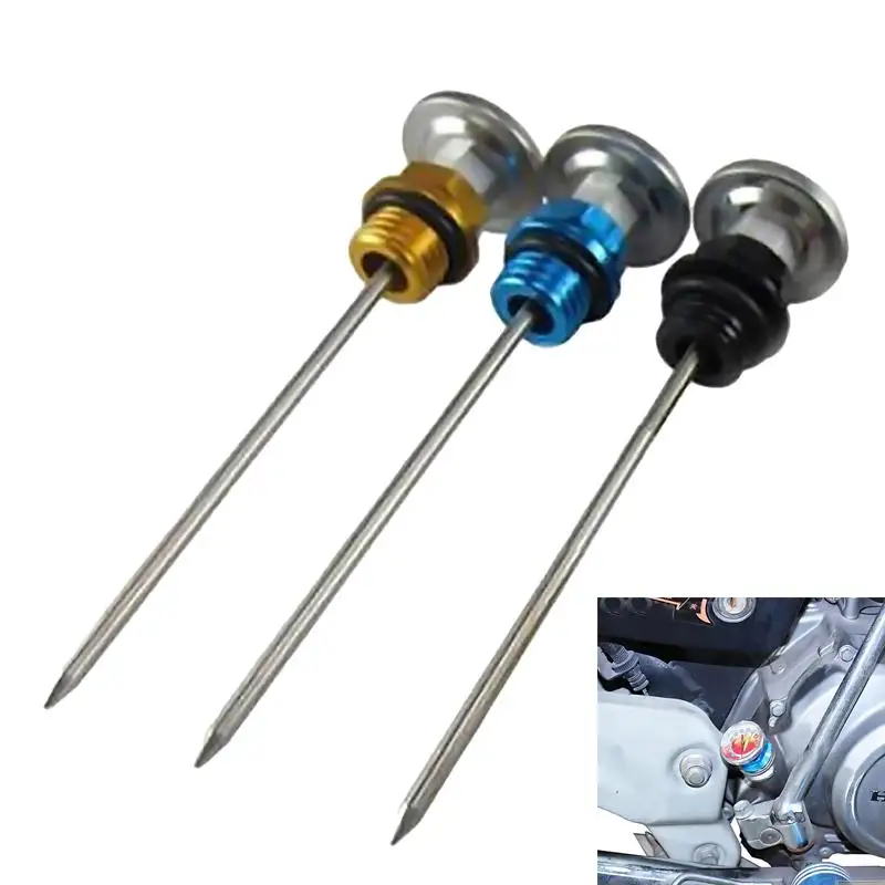 Motorcycle Parts Oil Tank Temperature Gauges for 110CC 125CC Retrofit CNC Aluminum Alloy Long Needle Thermometer Oil Dipstick