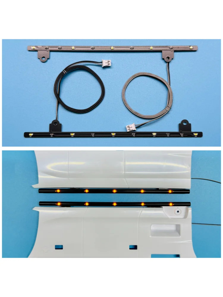 

LED Side Skirt Lights Lamp Bar RC Truck for 1:14th Scale Tamiya Tipper SCANIA 770S 4X2 56379 Model Car DIY Parts Rc Accessories