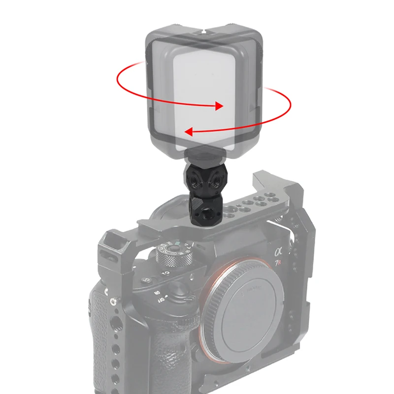 Universal Magic Cubic 1/4 3/8 Schraube Loch Adapter Dual Cube Halterung für DSLR Käfig Rig Flash Monitor Stativ Mikrofon Ständer – Detail 17
