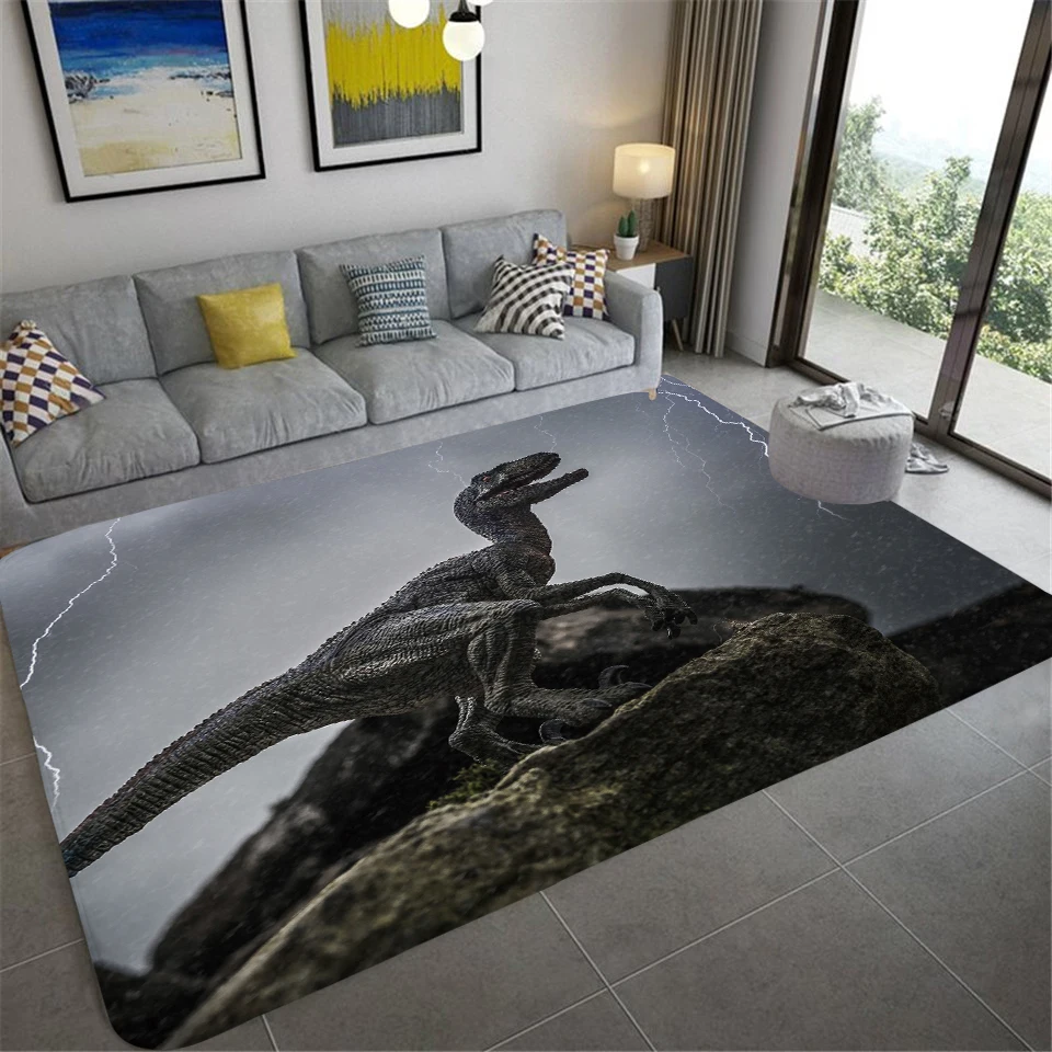 3D Dinosaur Fossil Art Rug Living Room Non-slip Carpet Home Decoration Children\'s Bedroom Floor Mat Hallway Balcony Door Mat