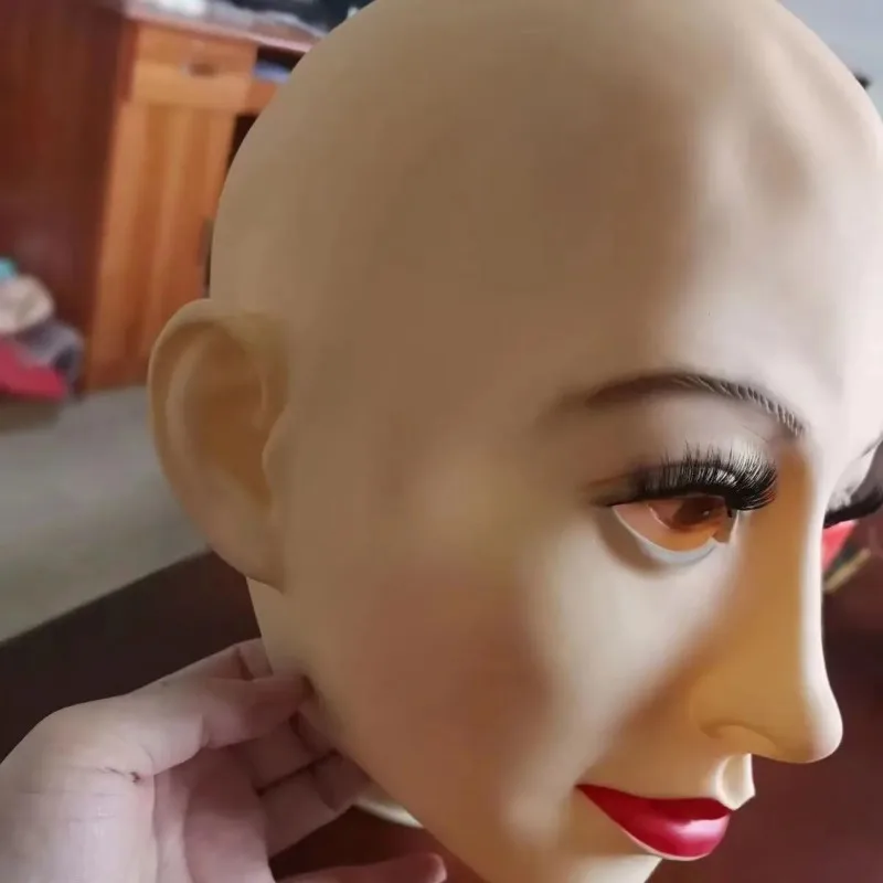 Human Skin Face Silicone Headgear Beautiful Woman Mask Girls Mask Men and Women Full Face