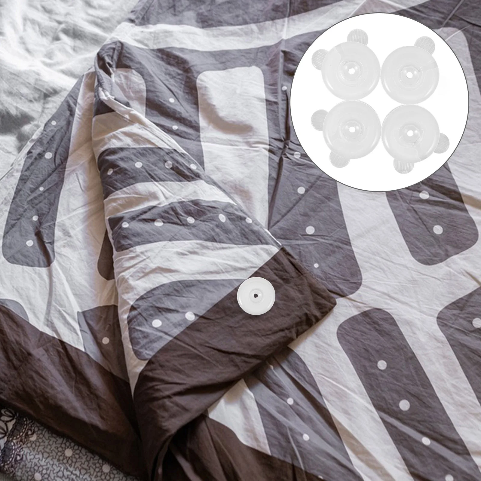 

4Pairs Bed Sheet Fixing Clips Silicone Anti-Slip Quilt Cover Fixator Practical Household Sheet Fasteners Snack Bag