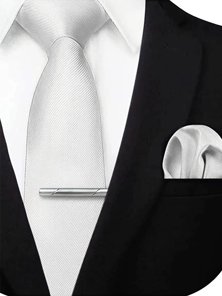 JEMYGINS Solide Grün Blau Männer Mode Krawatte Taschentuch Krawatte Clip für Smoking Zubehör Klassische Seide Luxus Krawatte für Mann Geschenk – Detail 31