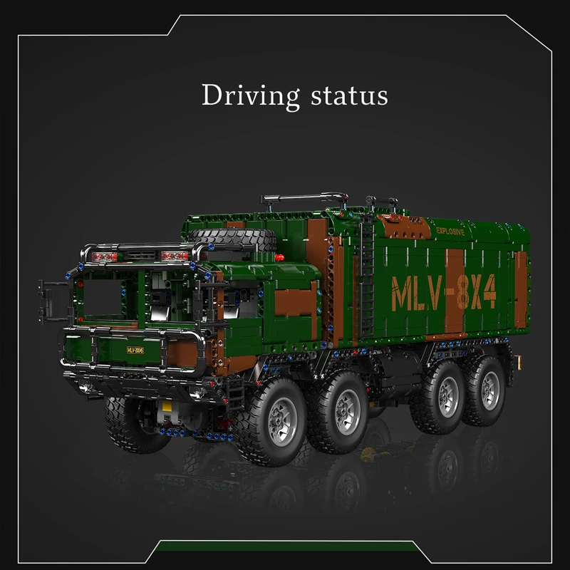 Molde rei 20044/20045 carro técnico brinquedos caixa motorizada-estilo 8x4 míssil veículo construção tijolo conjunto crianças presente de natal