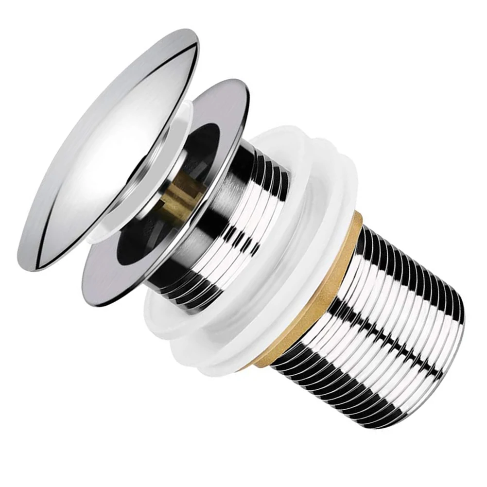 

Glass Basin Drainer Stainless Steel Sink Strainer Plug Bounce Drainers for Kitchen