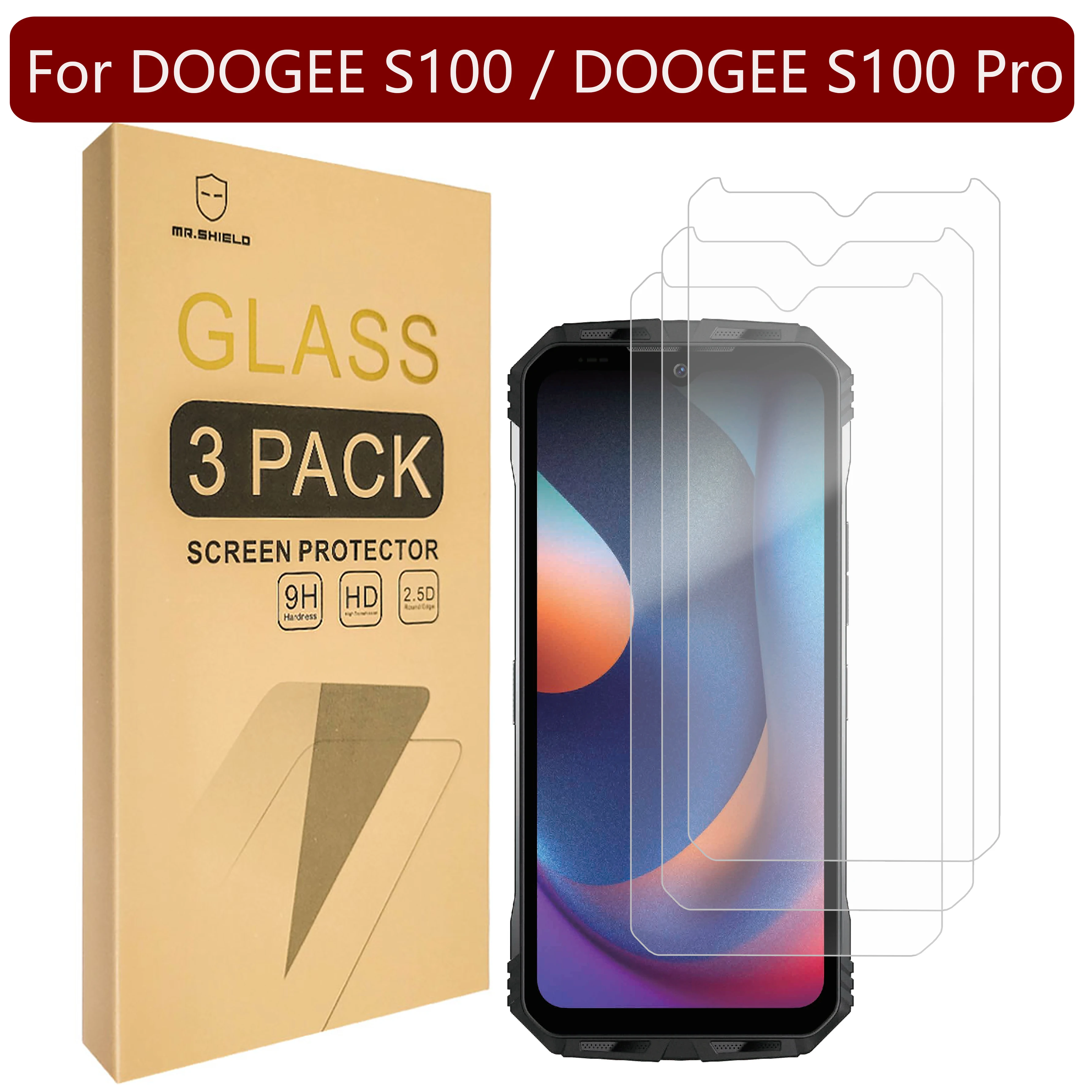 

Mr.Shield [3-Pack] Screen Protector For DOOGEE S100 / DOOGEE S100 Pro [Tempered Glass]