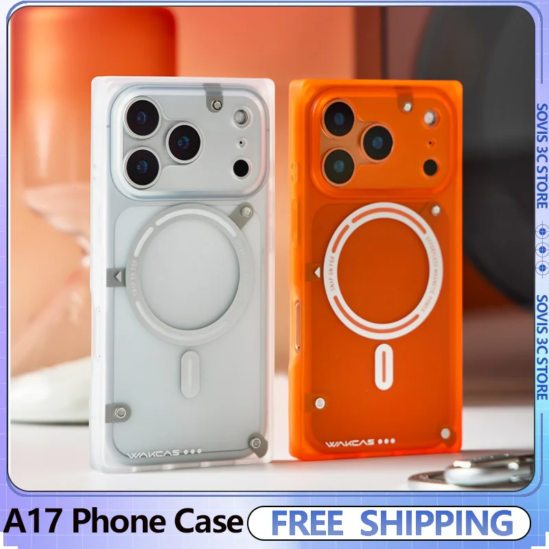 

Матовый чехол для телефона WAKCAS для IPhone 16 pro max/IPhone 17 Pro Max, прозрачный чехол для телефона с защитой от падения, магнитный защитный чехол