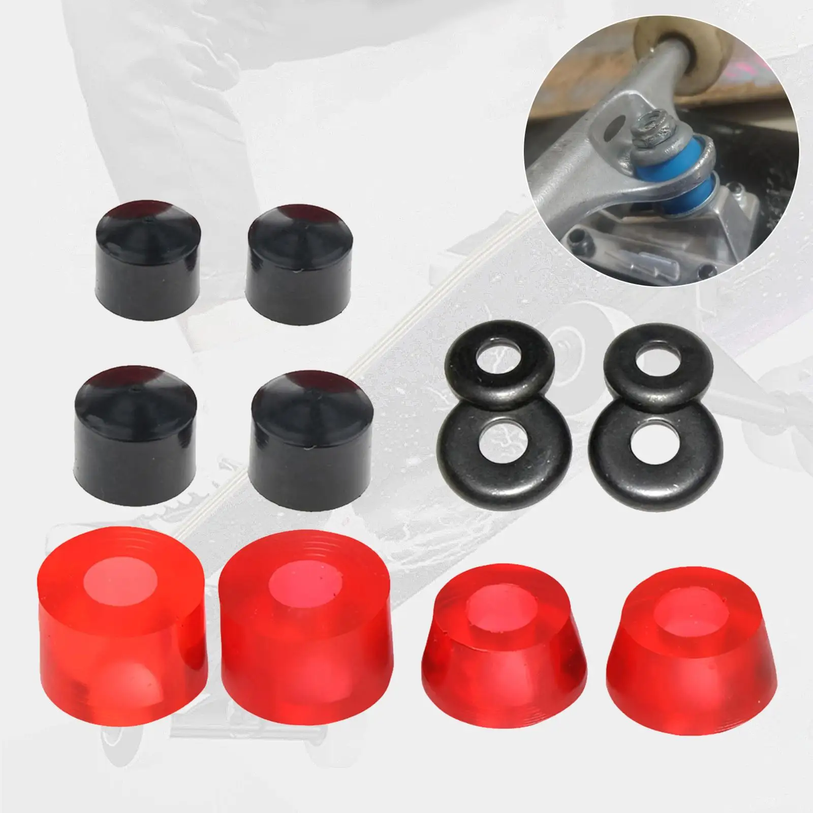 2-4pack Skateboard Bushing Replacement Cups Washers Longboard Rebuild Light