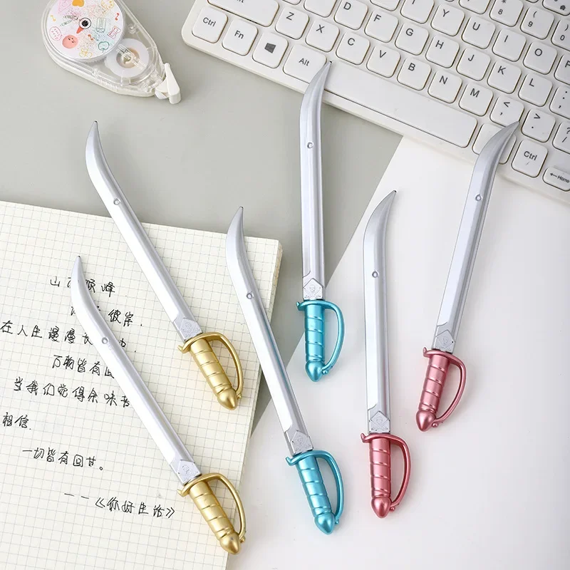 Creative Simulation Long Sword Shape Neutral Pen Boys Weapon Fountain Pen Student Prize Gift Novelty Stationery Art Supplies