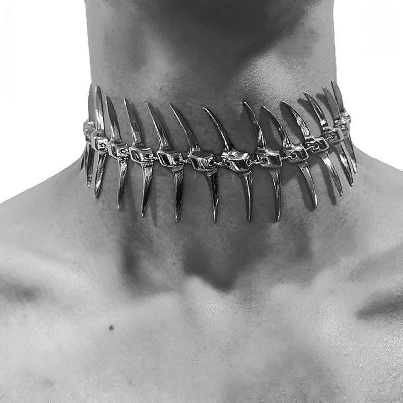 

The Cyberpunk Style Of The Spiky Fishbone Copper Material Is Perfect For Men's And Women's Jewelry Accessories And Party Gifts
