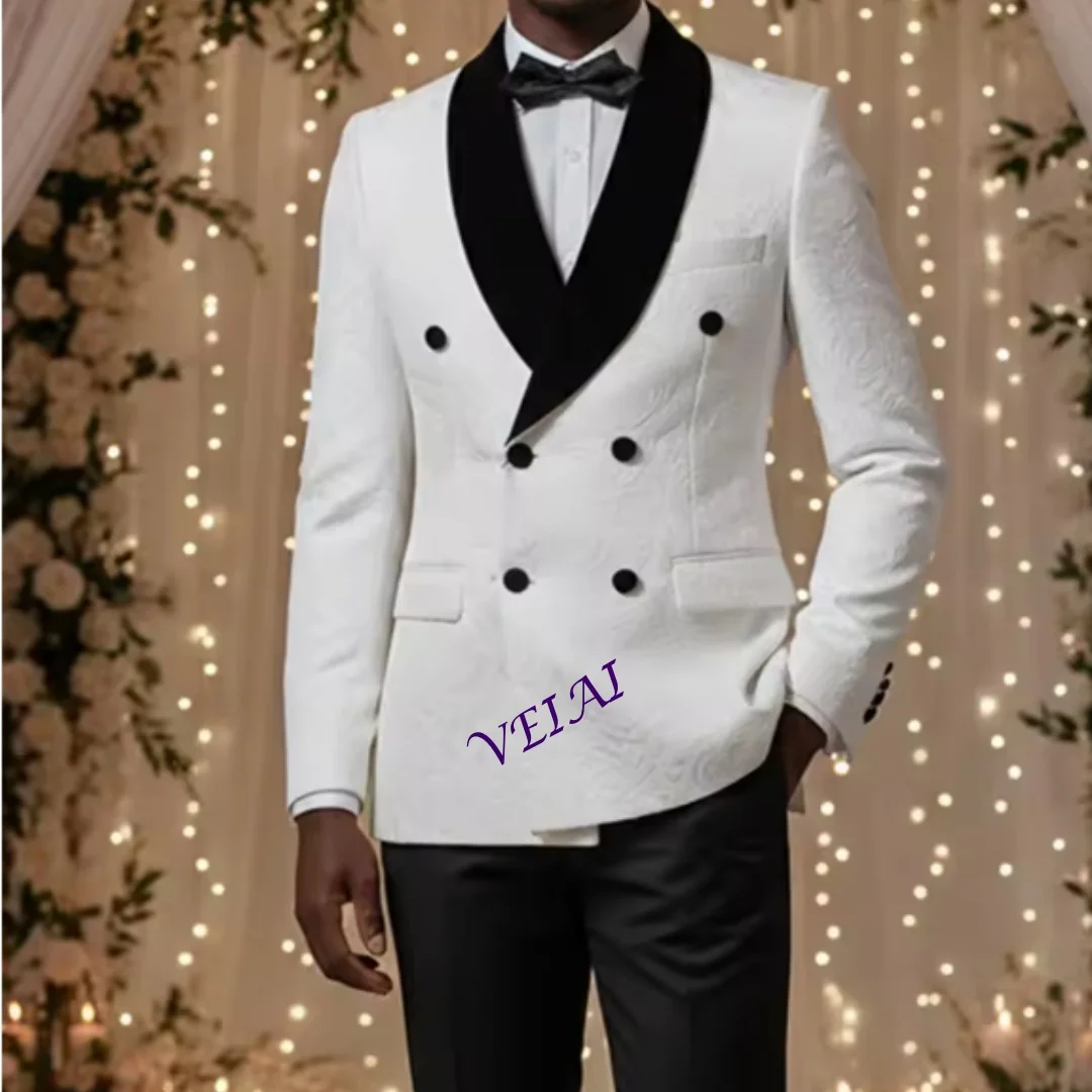 

Customizeddouble-breasted Men's Suit Fashionable and Casual Slim Fit Male Groom Wedding Blazers Party Dress Jacket Coat Pants