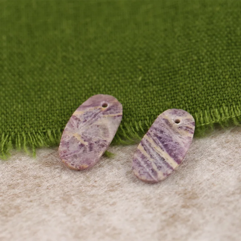 B&F Earring Drill Accessory Ocean Jasper—Fashion Handmade Natural Jewelry Charm Gift Accessories 18x10x2mm 1.7g