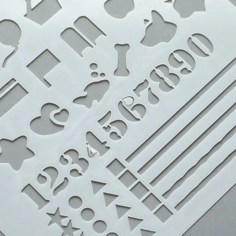 12개 플래너 DIY 드로잉 스텐실 세트 저널 노트북 스크랩북 템플릿