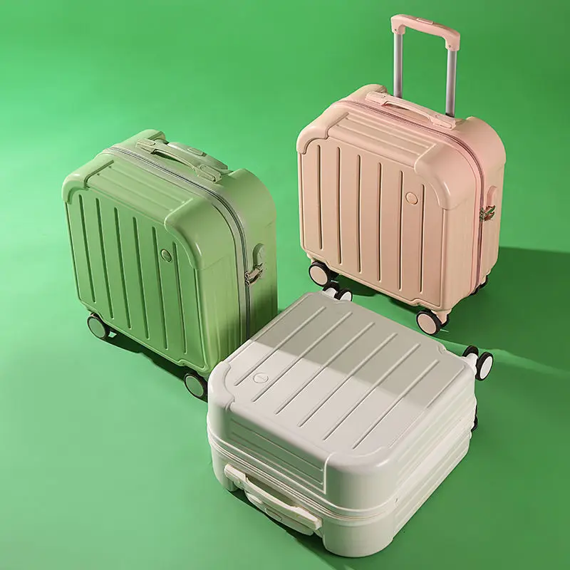 18 Inch Carry-On Luggage, Lightweight Trolley Suitcase with Combination Lock & Silent Spinner Wheels