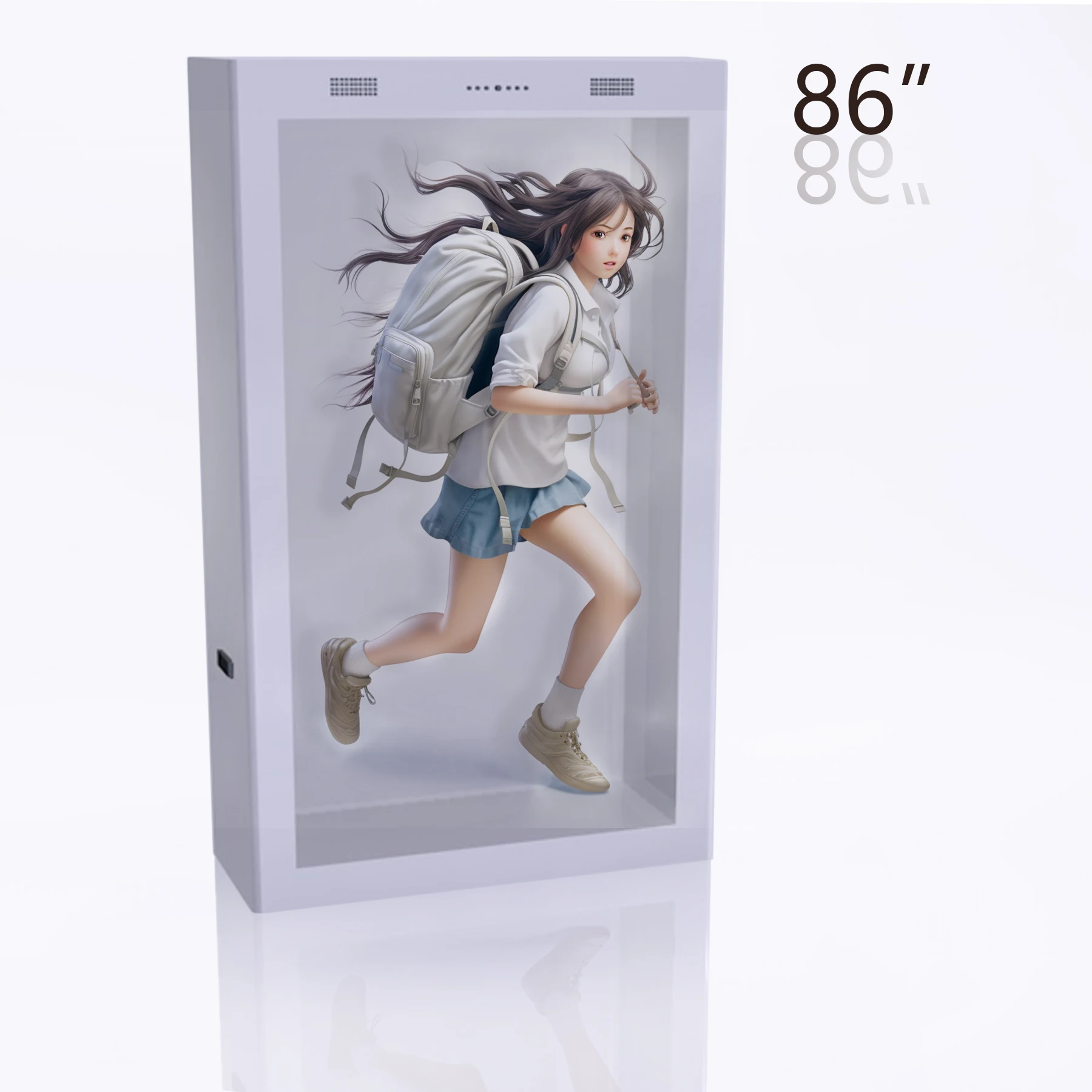 65 75 Scatola pubblicitaria per display LCD touch trasparente interattivo da 86 pollici con sistema Android