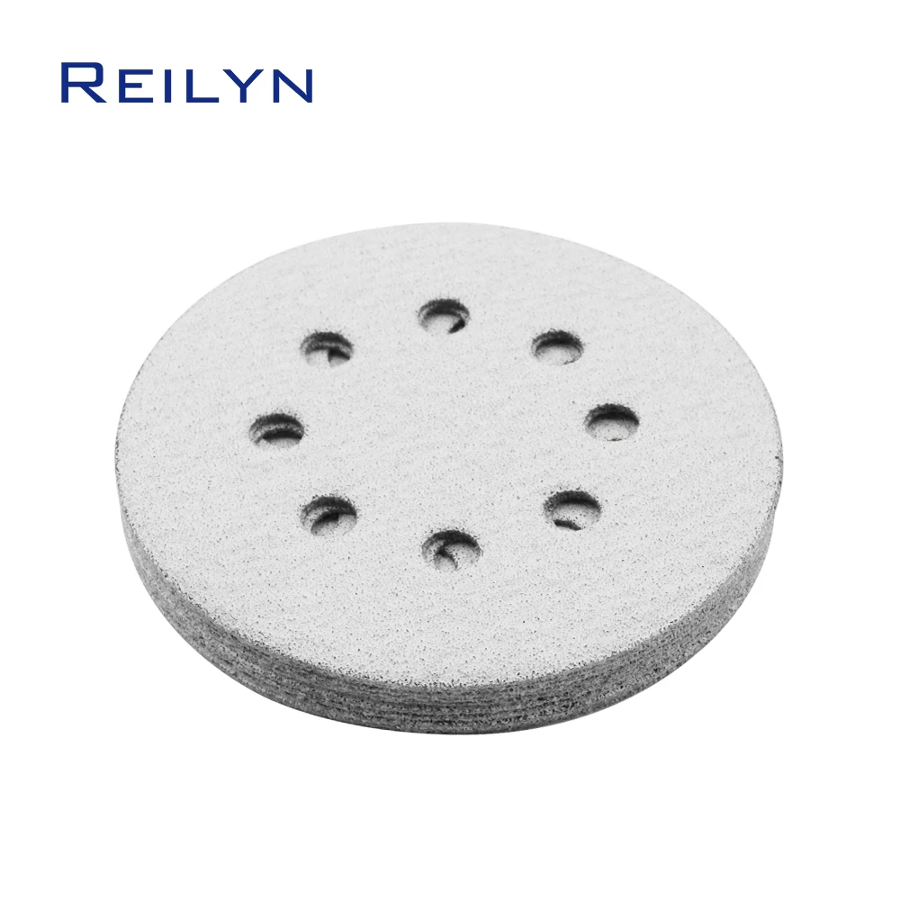 10pcs 5 inch 125mm Sandpaper 8 Hole Polishing Pad Flocking Abrasive Grinding Wheels Angle Grinder Polishing Disc