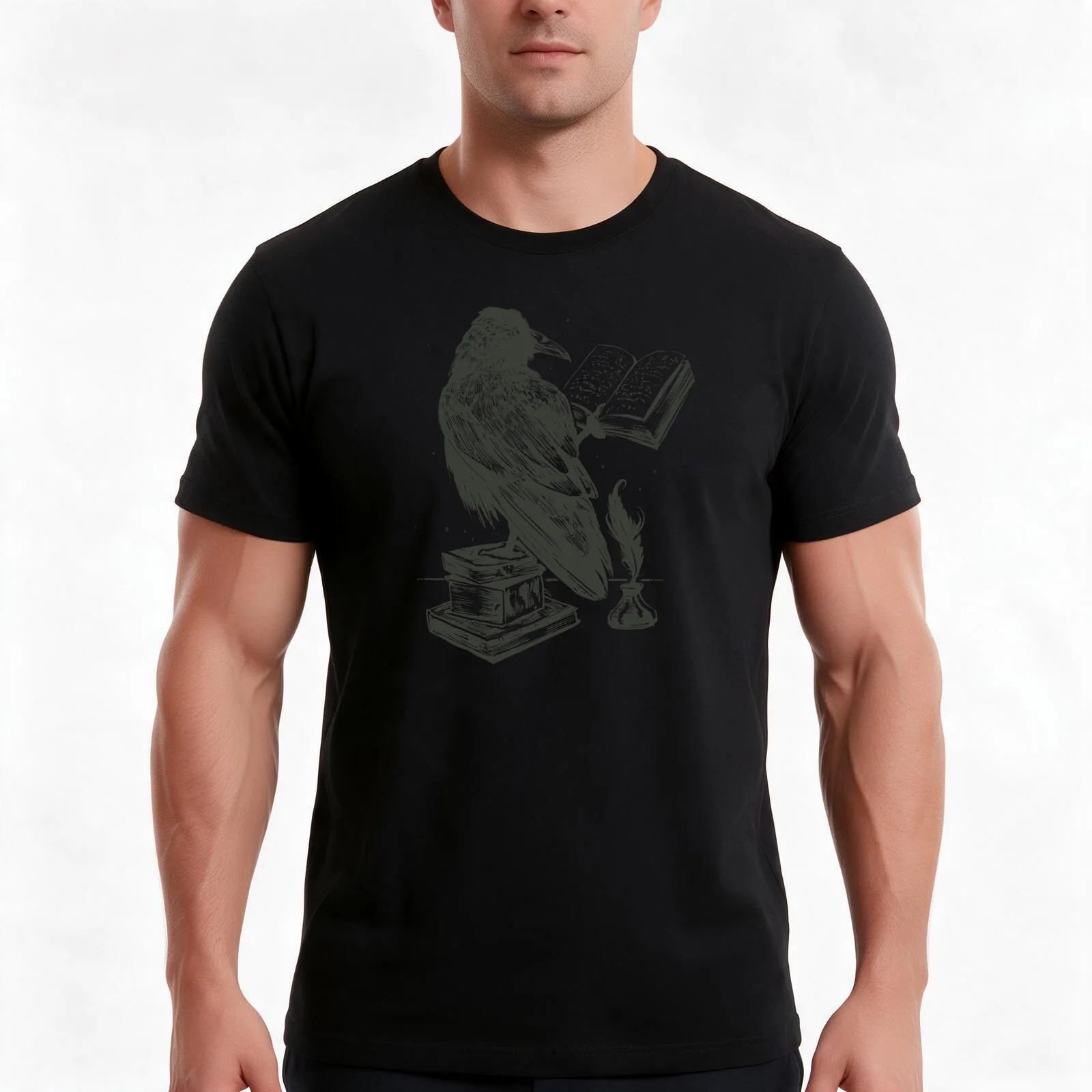 Raven reads a book T-Shirt Summer Casual Cotton Tee Oversized Streetwear Tops Vintage Graphic Print Loose Fit Short Sleeve