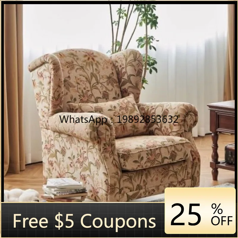 1YFY American Style Fabric Tiger  Cigar  Godfather  Single Sofa Chair
