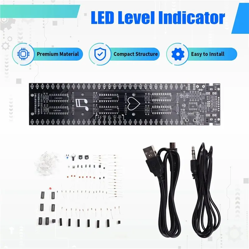 【DIGITAL GADGET】TYPE-C USB LED Audio Level Indicator Light 30 Sections DIY Music Spectrum Display Rhythm Light Colorful Atmosphe