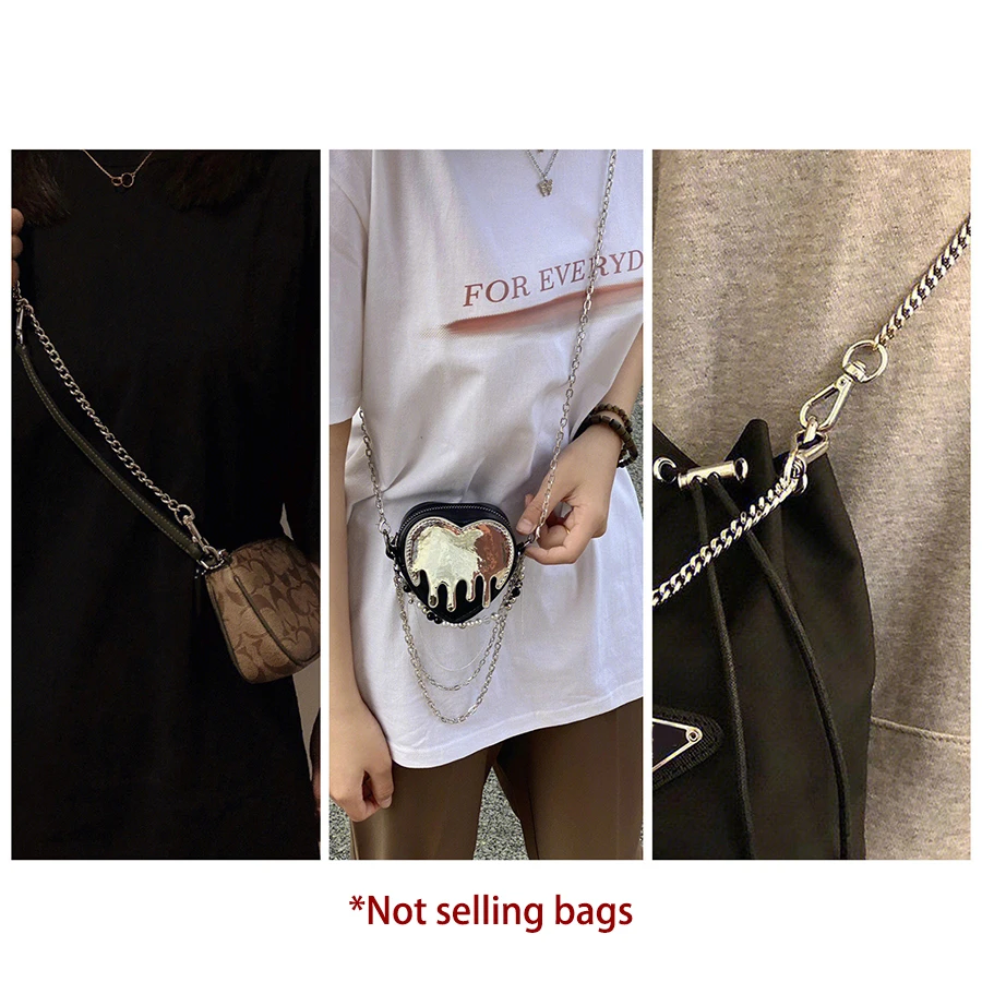 60/90cm Bag Chain Women Bags Chain Accessories Metal Extension Chains Crossbody Belt Replacement Bags Strap For Women's Bag New