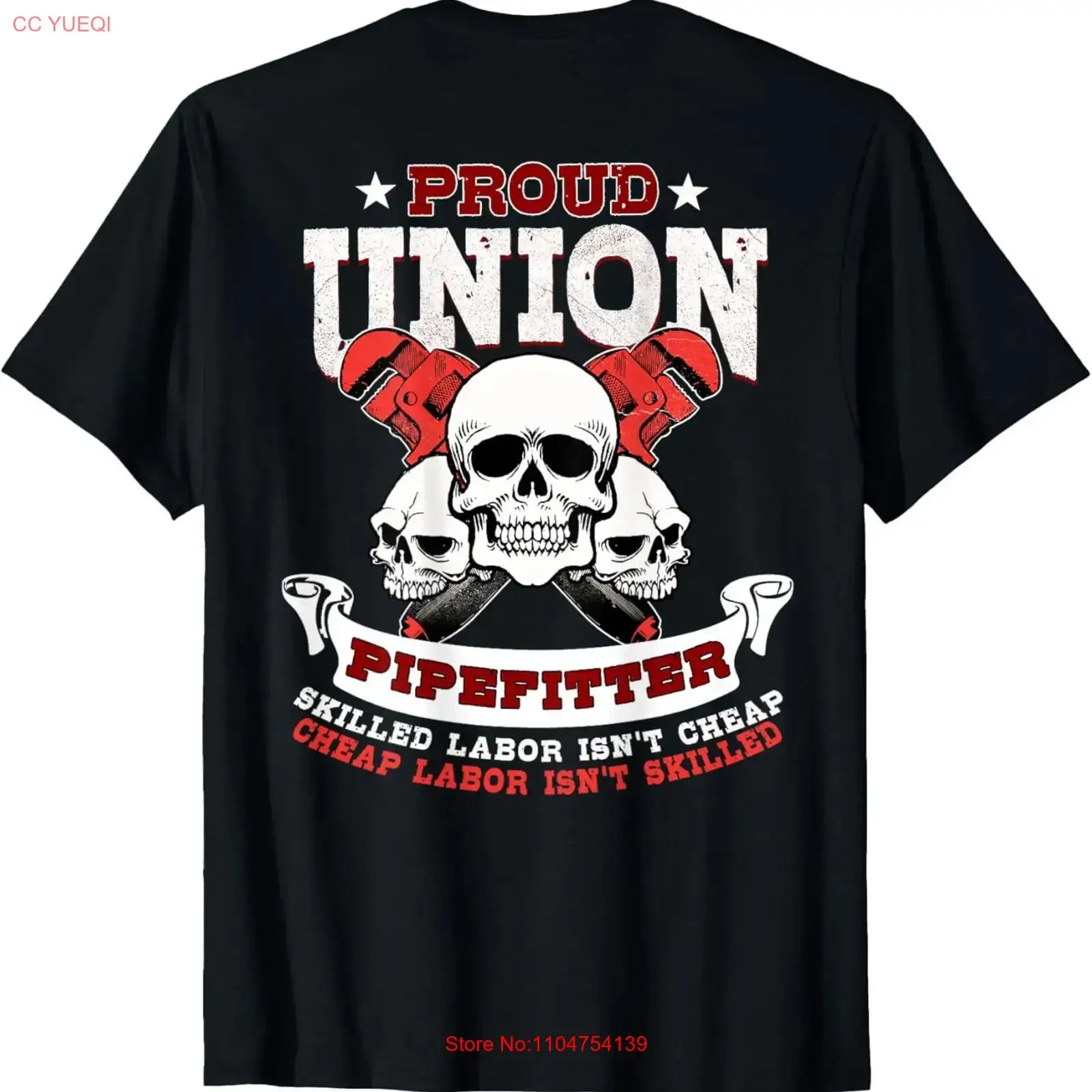 Pipefitter Plumber Steamfitter Image On Back Of T Shirt vintage Washed Top For Everyday Wear Slightly graphic designer clothes