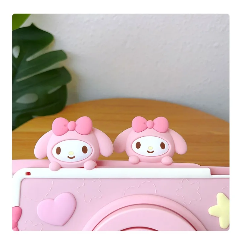 Kawaii My Melody Ipad Silica Gel Protective Shell Sanrio Anime Lovely Anti Fall Measures for Ipad7/8/9 Mini4/5/6 Air3/4/5 New