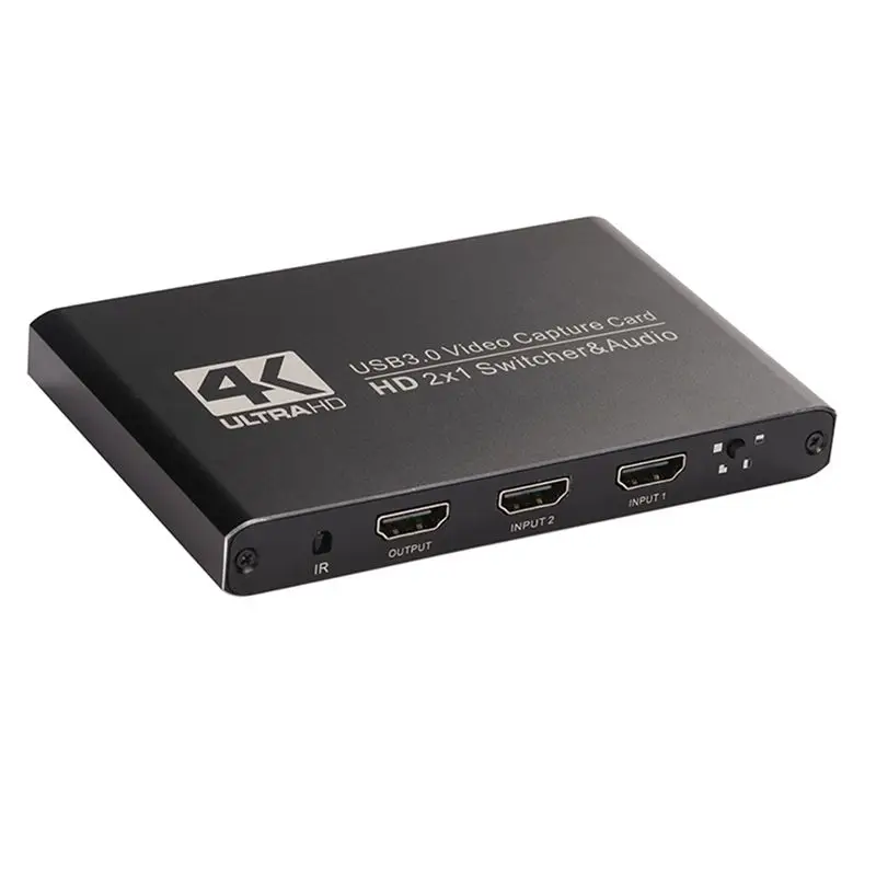 -Compatible Video Capture Card 2X1 Dual Screen 2 Channel USB 3.0 Switcher Audio OBS Game Grabber Streaming-Y41A