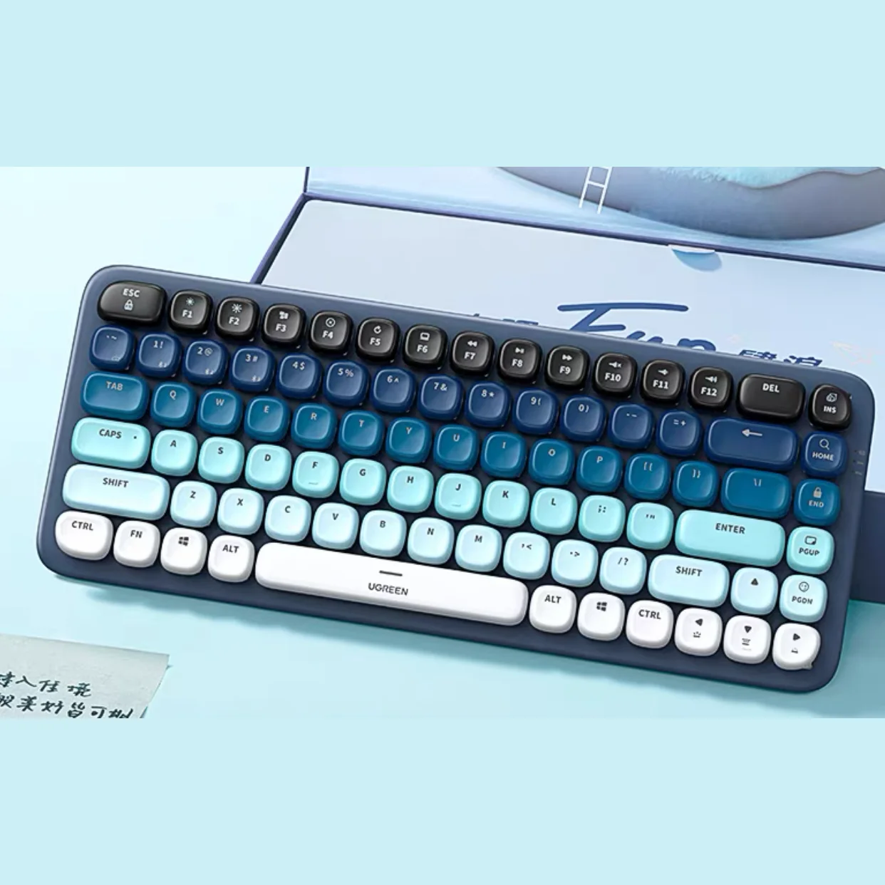 UGREEN KeyBoard Wireless Bluetooth 5.0 Wired Mechanical Brown Switch Backlight for MacBook iPad PC Tablet Phone Laptop KeyBoard