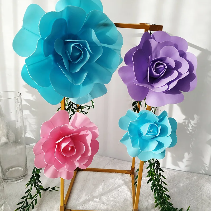 

15/20/30cm PE Foam Flowers Wedding Party Decoration Background Wall DIY Faux Rose Flower Christmas New Year Home Ornaments